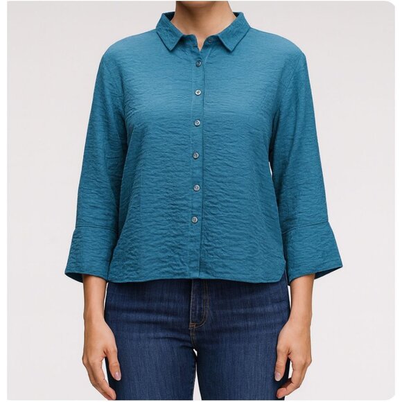 Cut Loose Cut Loose Fall Parachute Crop Easy Shirt button down Size Medium NWT - Picture 1 of 8